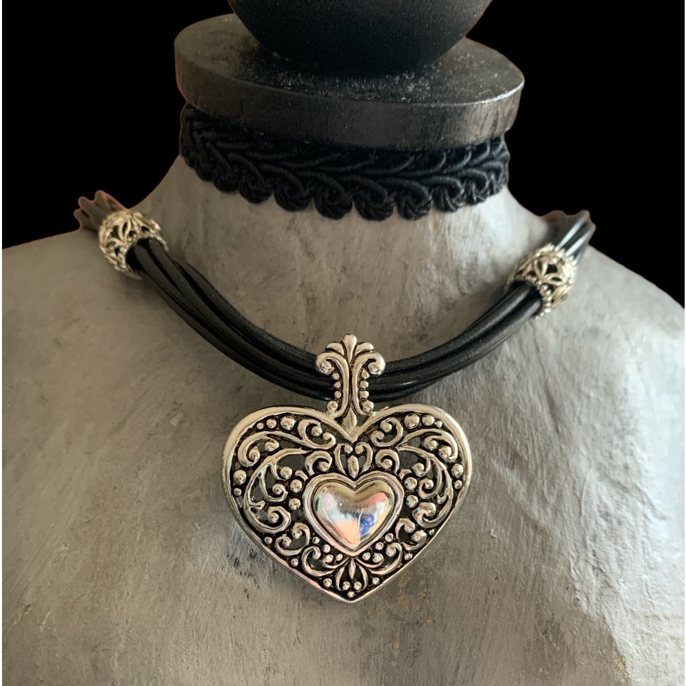 Brighton Style Silver Heart Necklace Woman’s Jewelry Love Valentine’s Day